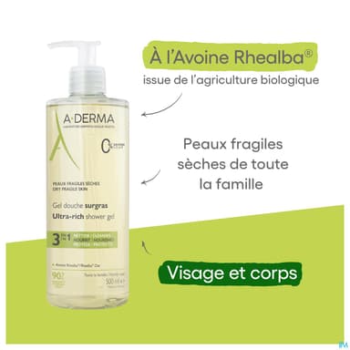 A-DERMA GEL DCH SURGRAS 500ML