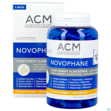 Acm Novophane Gelule Cheveux Et Ongles Pilulier 180