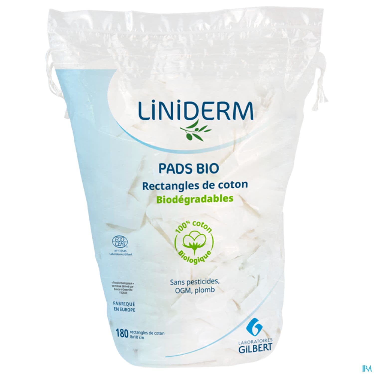 GILBERT PADS BIO COTON 8X10CM 180
