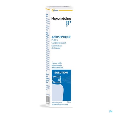 Hexomedine 0.1 Solution Pour Pulveris Cutanee 75ml