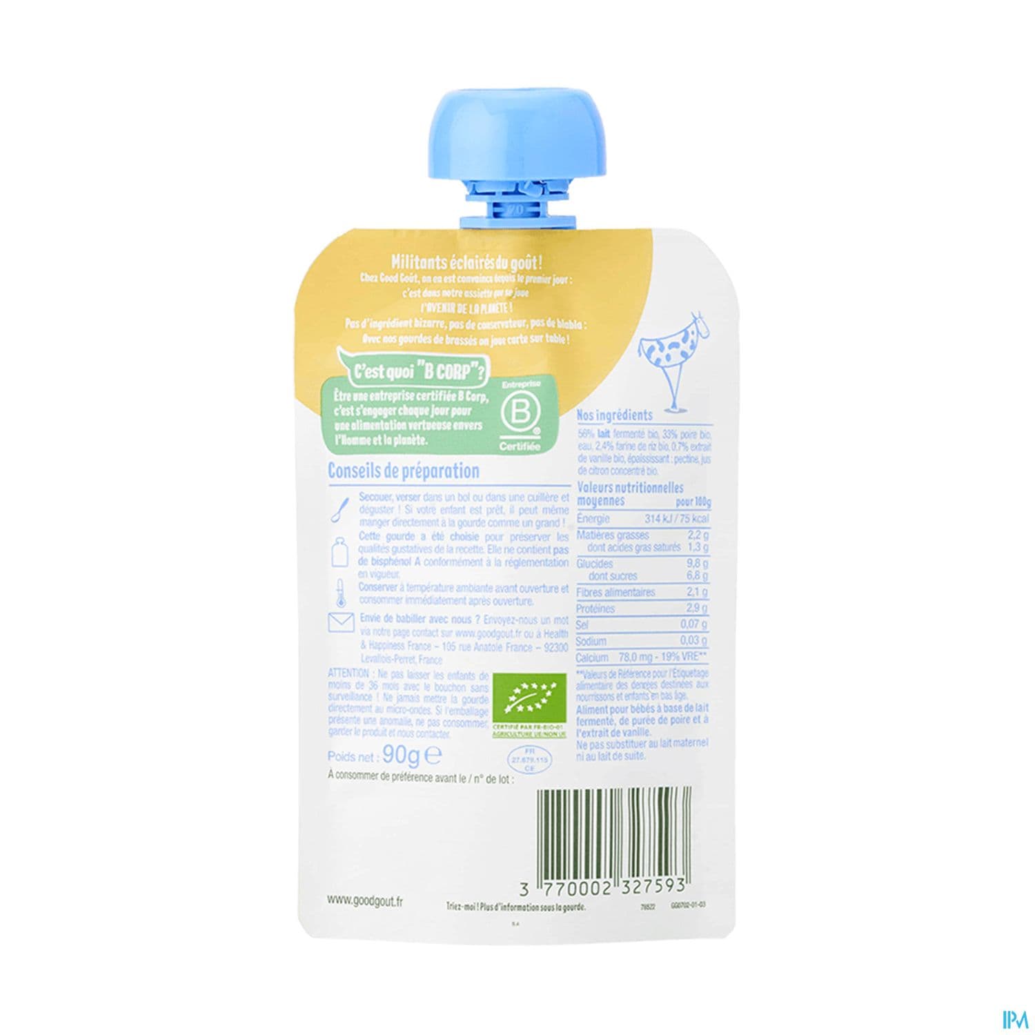 GOODGOUT BRASSE POIRE VANILLE 90G