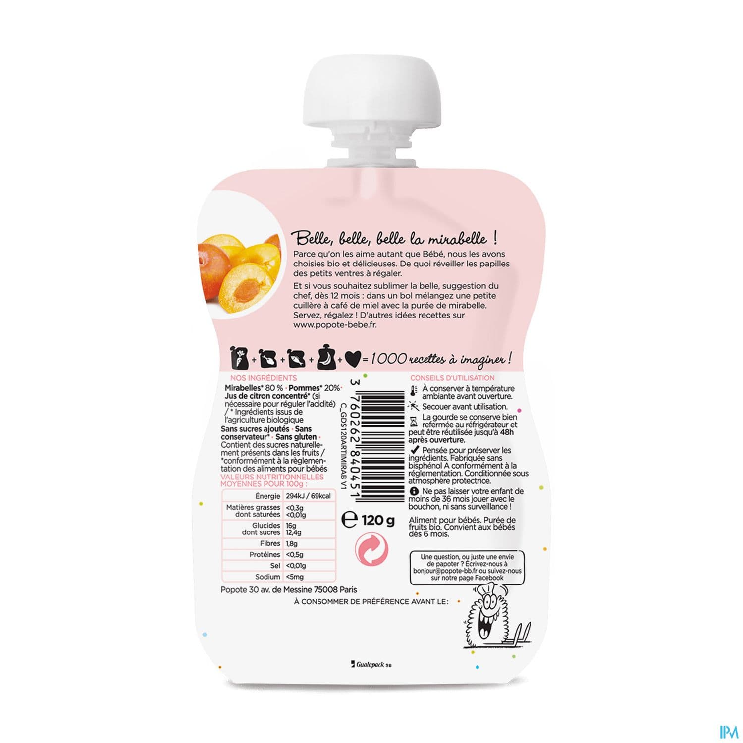 POPOTE COMPOTE MIRABELLE 120G
