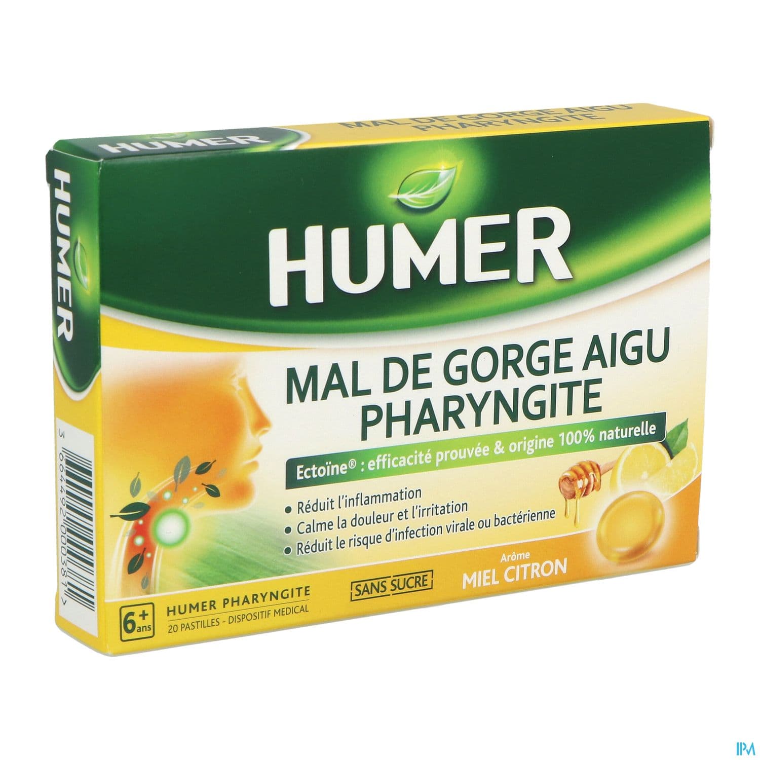 HUMER PHARYNGITE MIEL/CITR PAST 20