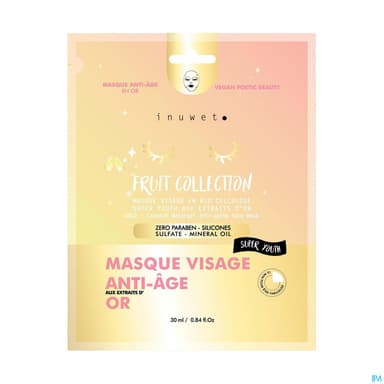 Inuwet Masque Visage Fruit Collection Hydratation Extraits D Or 30ml