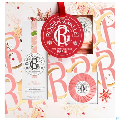 Roger Gallet Coffret Noel Fleur De Figuier Eau Parfumee 100ml + Savon 50g + 3 Galets Bain Offerts