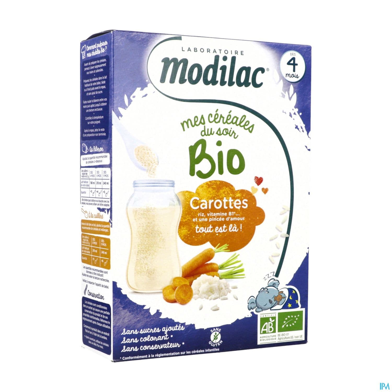Modilac Cereales Bio Riz Carotte +6mois 250g