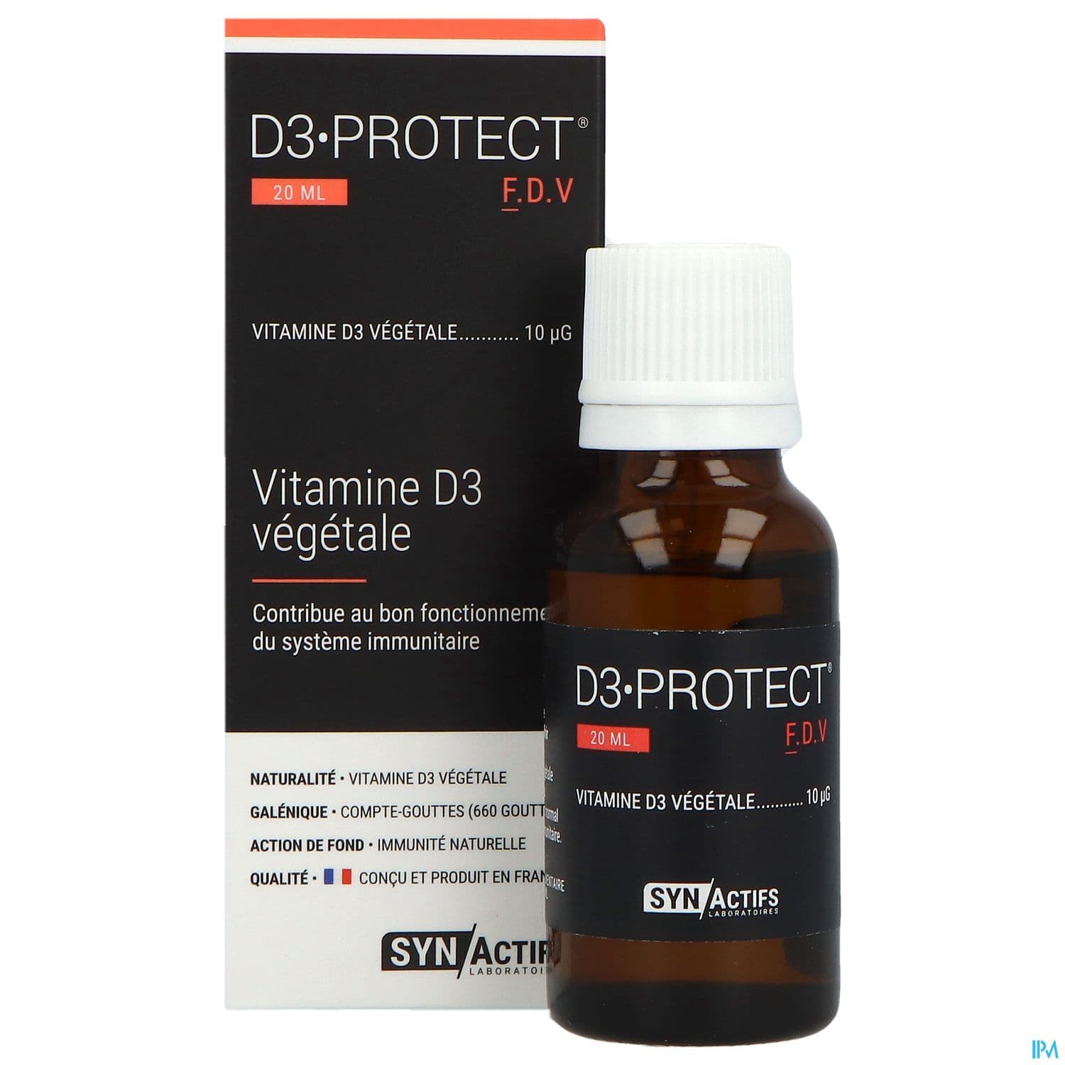 Synactifs D3 Protect Vitamine Vegetale Solution Buvable 20ml