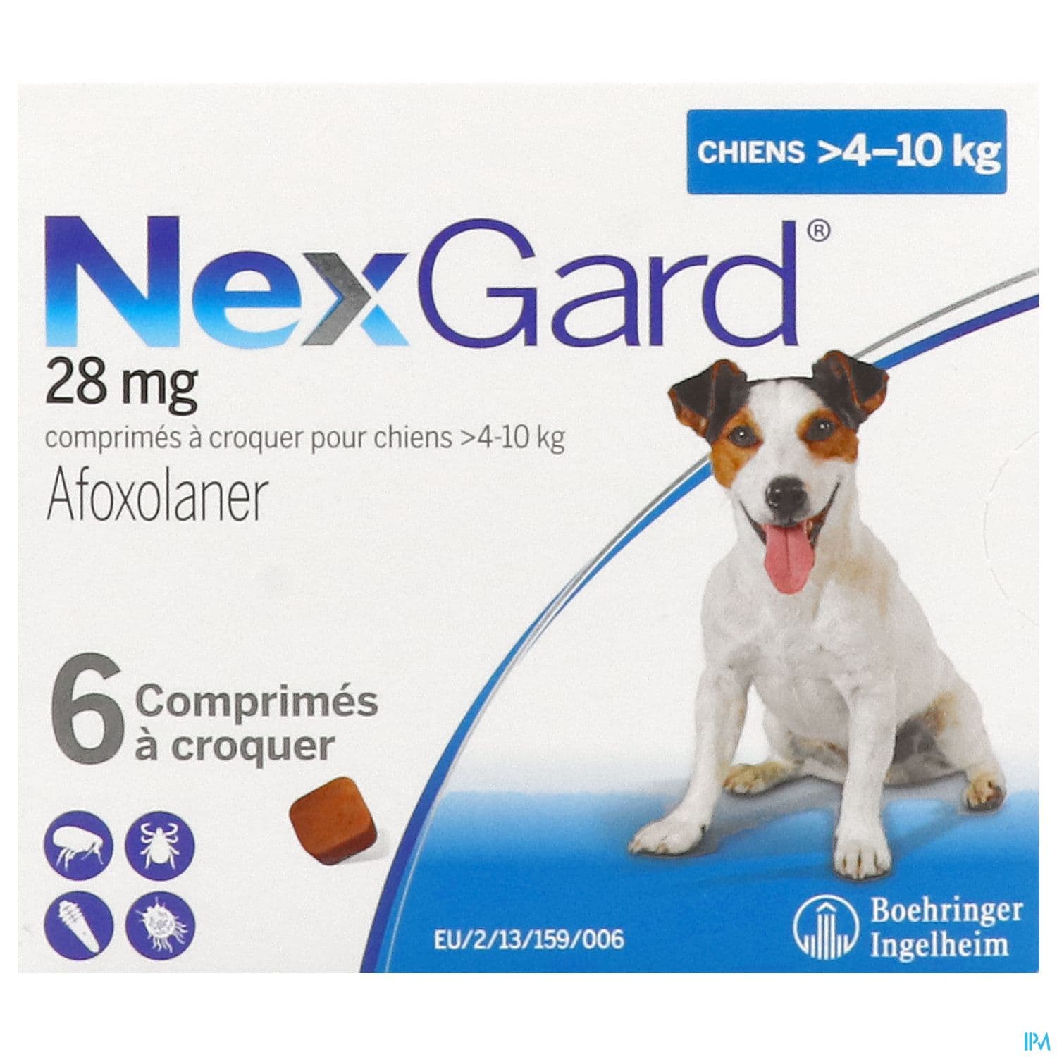 NEXGARD CHIEN M 4-10KG CP 6