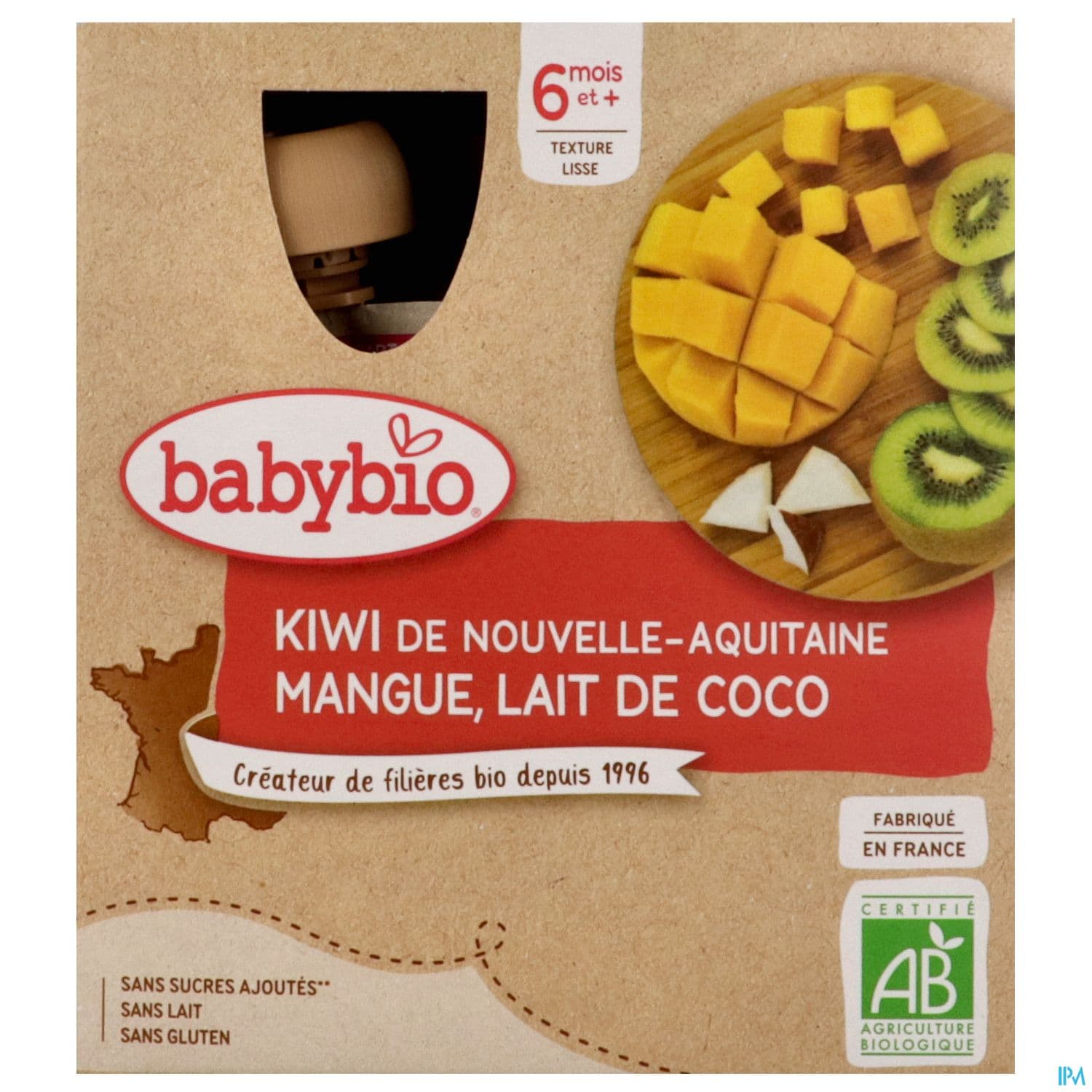 BABYBIO GOURD KIWI/MANG COCO 4X90G