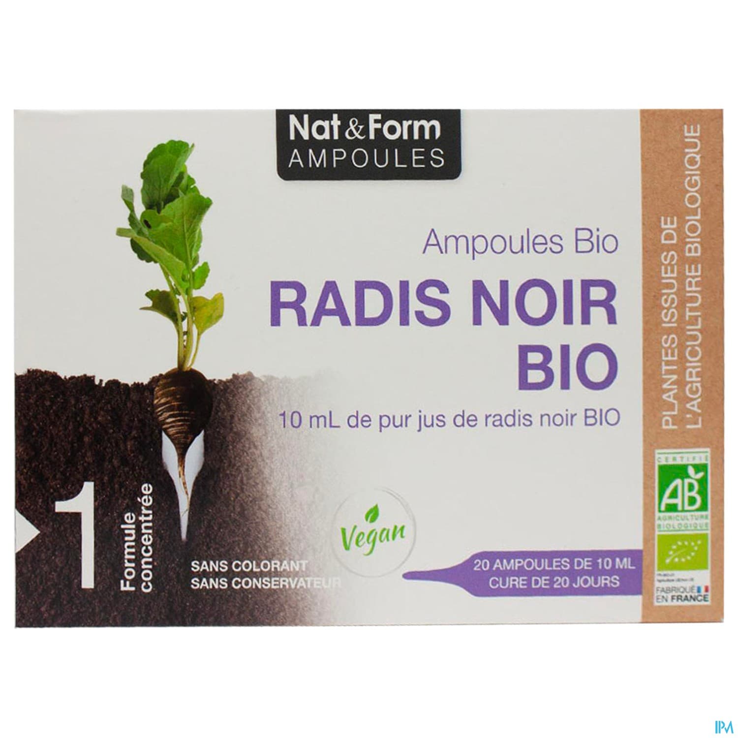 Nat Et Form Ampoule Radis Noir Bio 10ml 20