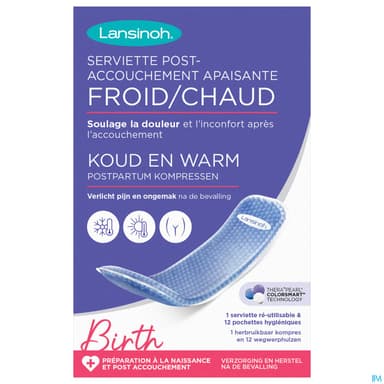 Lansinoh Serviette Post Accouchement Apaisante Reutilisable Cryotherapie Ou Thermotherapie