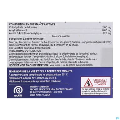 Strepsils Lidocaine Pastille A Sucer 24