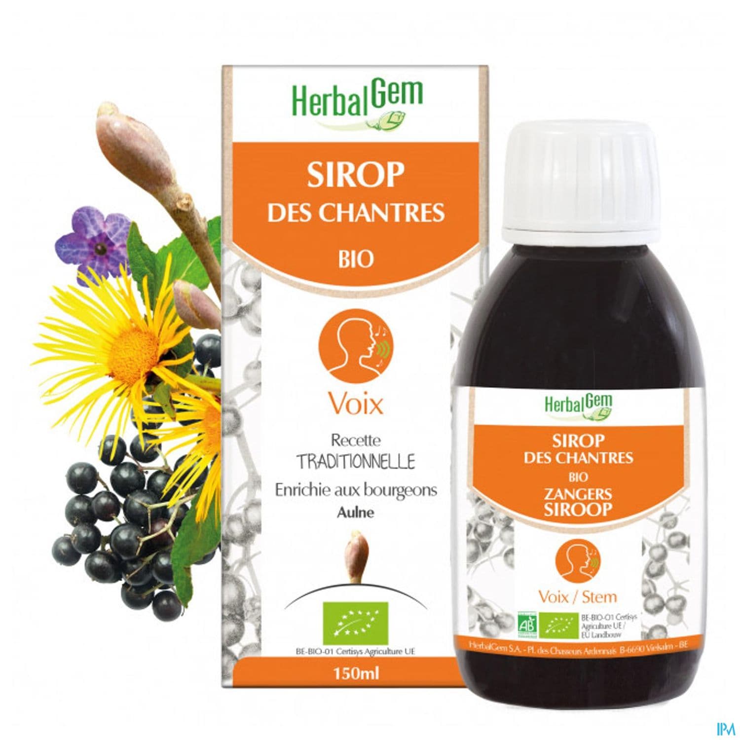 HERBALGEM SIROP CHANTRES BIO 150ML