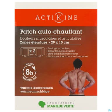Marque Verte Actikine Patchs Adhesifs Autochauffants 29cm X 10cm X2