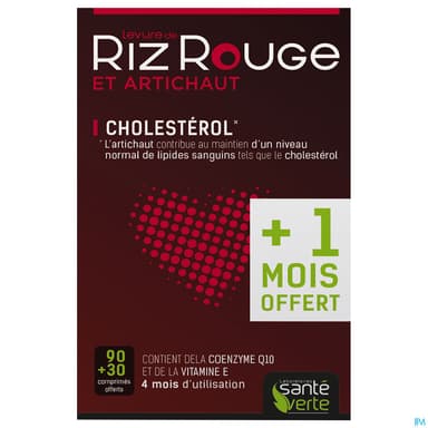 Sante Verte Levure De Riz Rouge Comprime 60 X2 -50% Sur Le Deuxieme