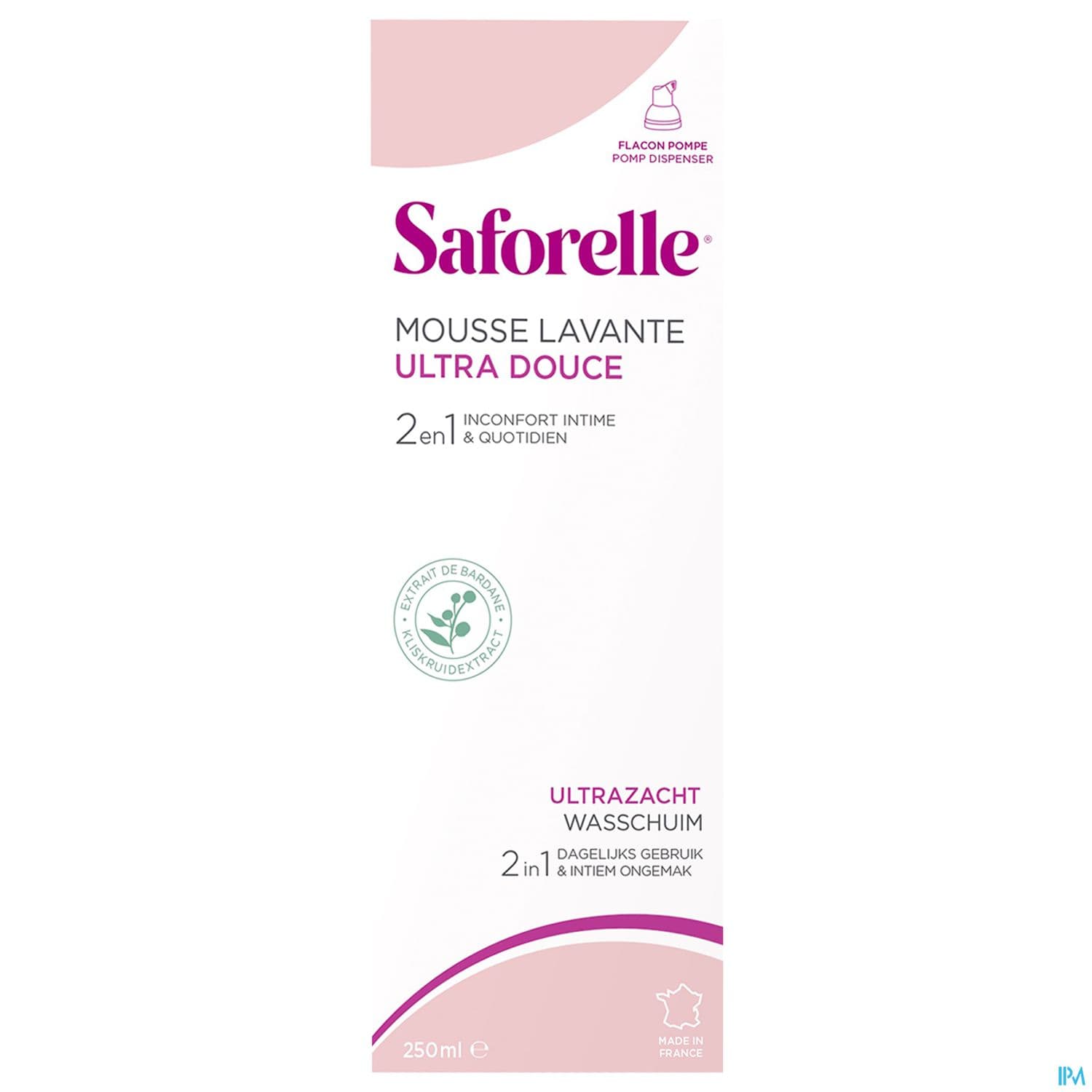 Saforelle Mousse Lavante Ultra Douce Flacon Pompe 250ml