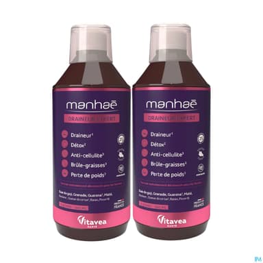 Vitavea Manhae Draineur Bruleur Solution Buvable 500ml X2