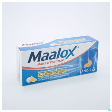 Maalox Maux Estomac Sans Sucre Comprime A Croquer Citron 40