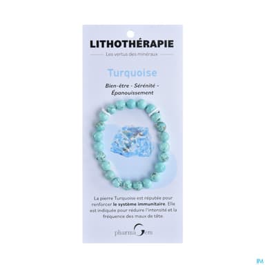 BRACEL LITHOTHERAP TURQUOISE 4MM