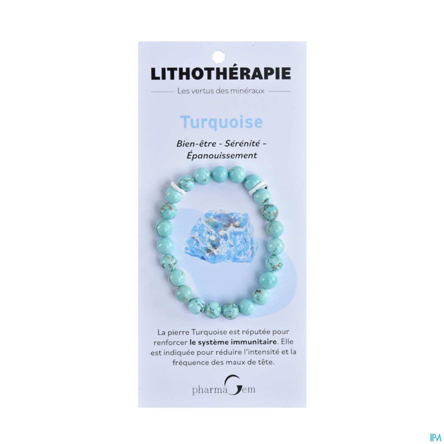 BRACEL LITHOTHERAP TURQUOISE 4MM