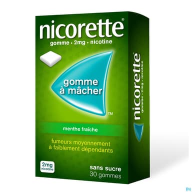 Nicorette Menthe Fraiche 2mg Sans Sucre Gommes 30