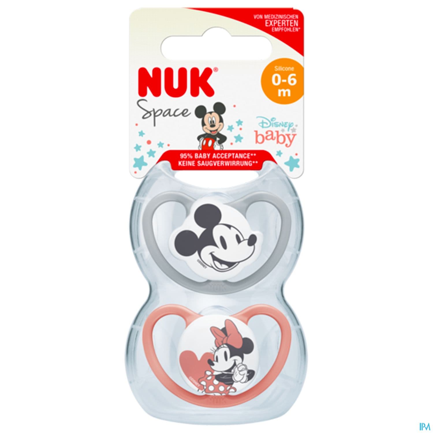 Nuk Sucette Silicone Space 0/6m Minnie X2