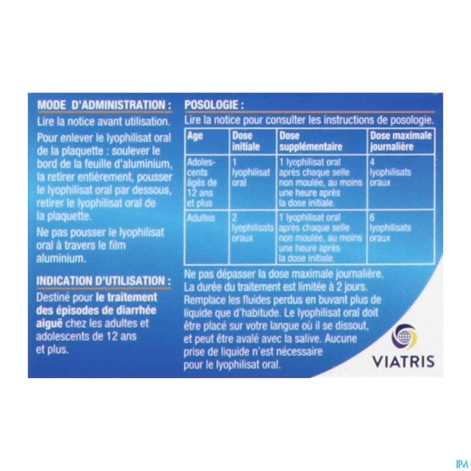 LOPERAMIDE VTS CONSEIL 2MG LYOC 12