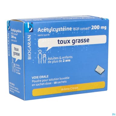 Acetylcysteine Bgr Conseil 200mg Sans Sucre Poudre Pour Solution Buvable Sachet 18
