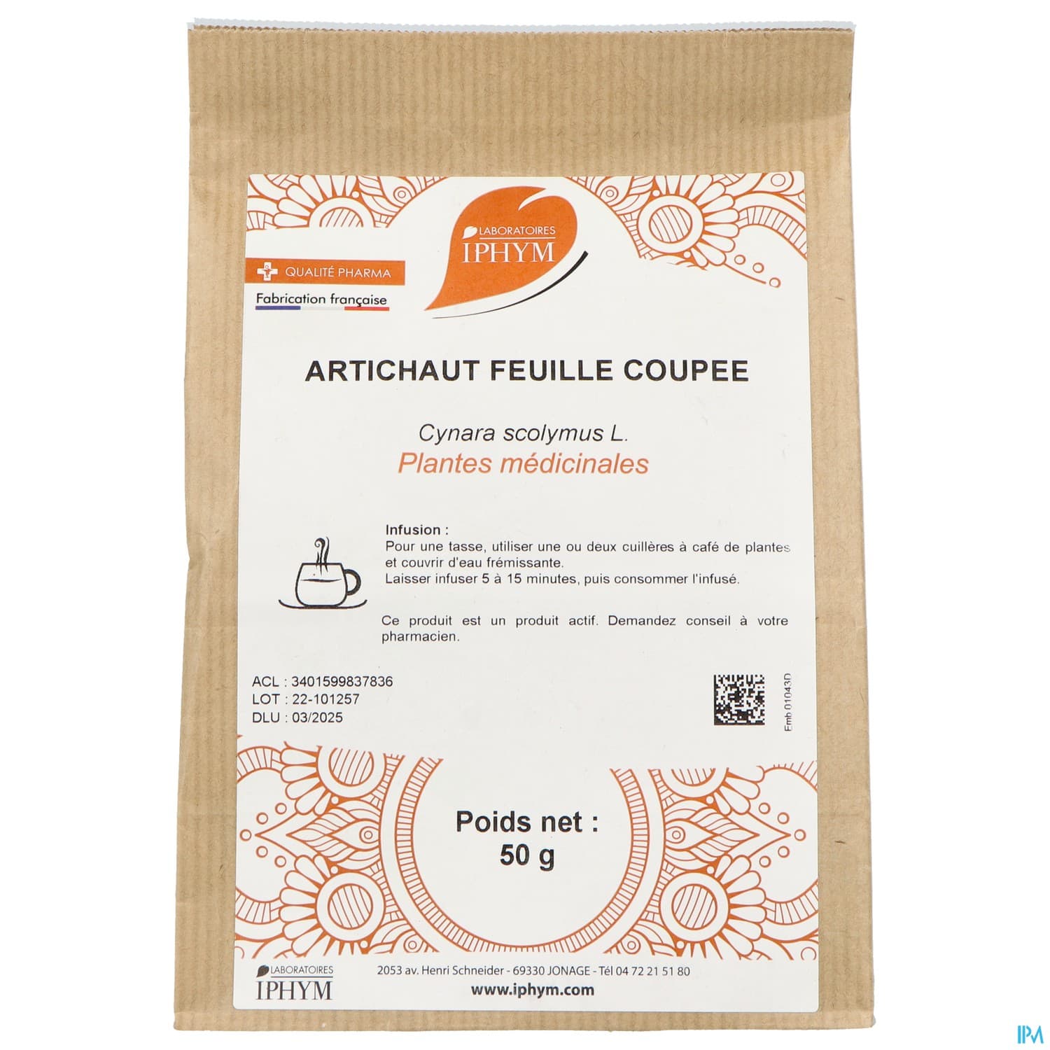 Iphym Artichaut Feuille Coupe 50g