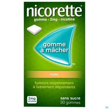 NICORETTE 2MG GOM MED SS SUC FRTS PLQ/30