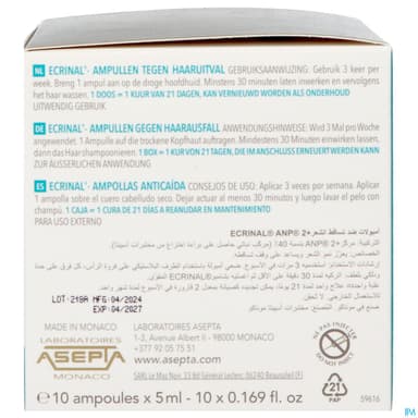 Ecrinal Capillaire Ampoules Antichute A l'anp2+ 5ml X10
