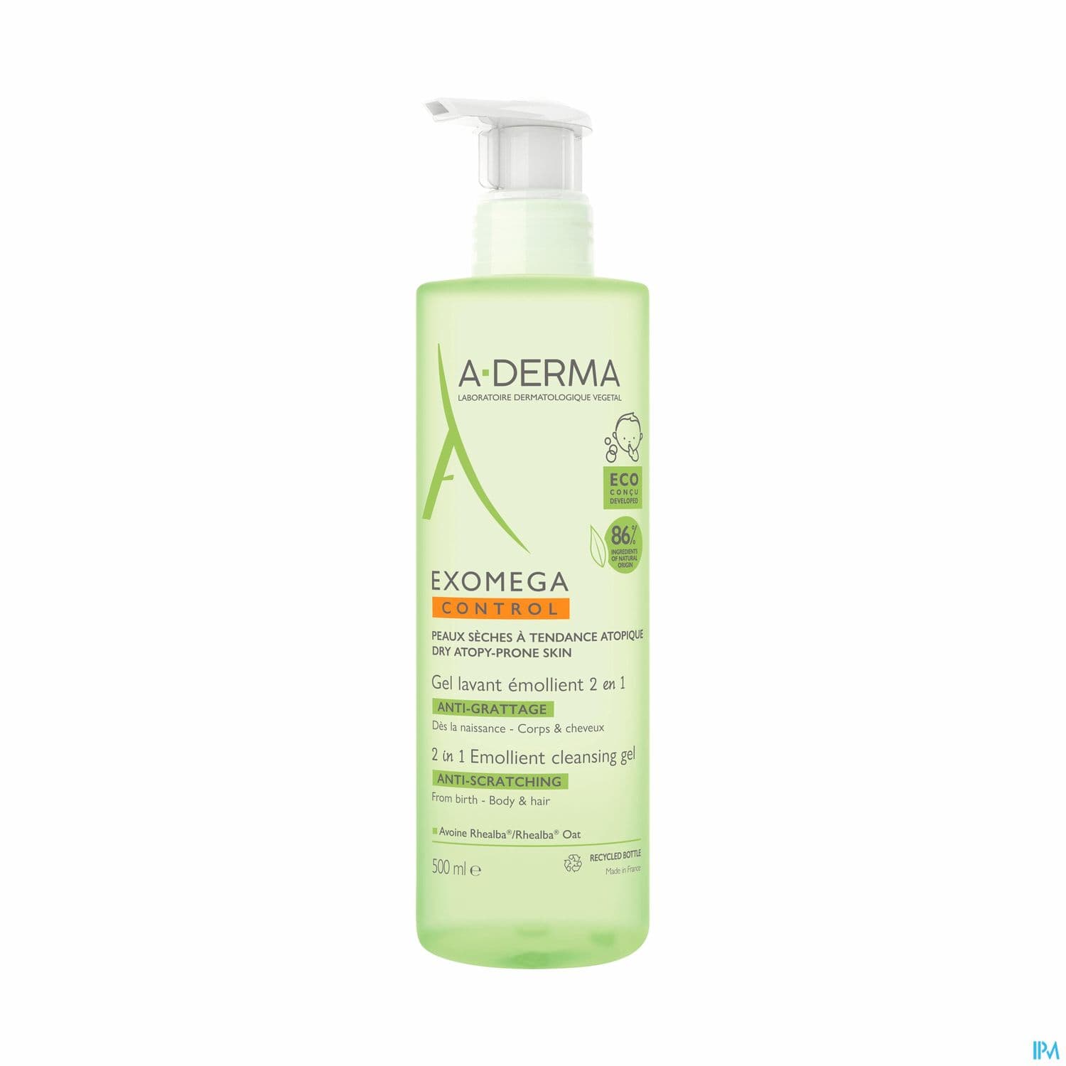 A Derma Exomega Control Gel Lavant Emollient 2en1 Antigrattage 500ml
