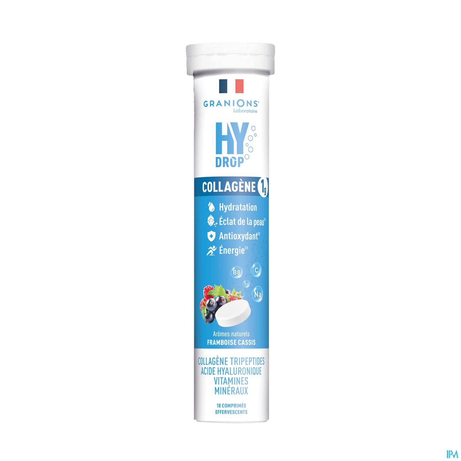 Granions Hydrop Collagene Gout Framboise Cassis Comprime Effervescent 18