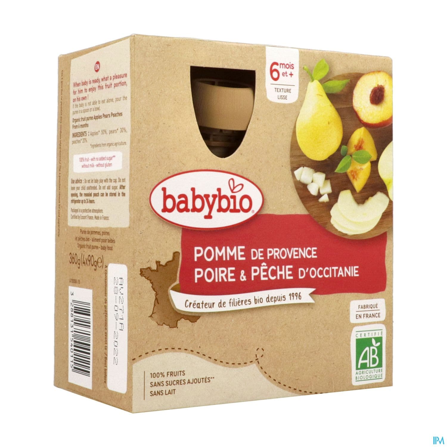 BABYBIO GOURD POM/POIR/PEC4X90