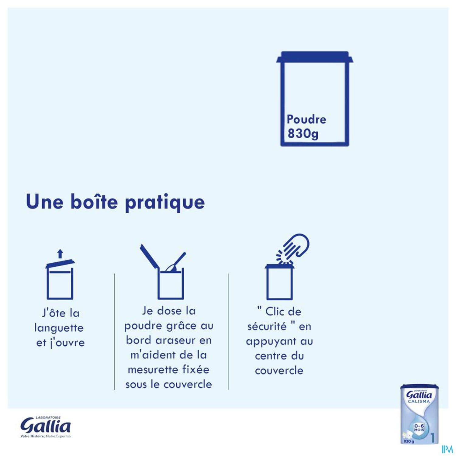 GALLIA CALISMA 1 LAIT PDR 830G