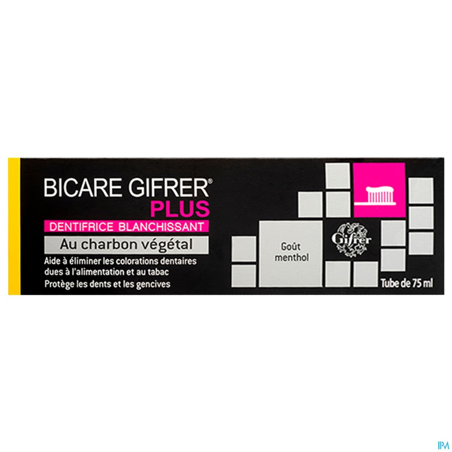 BICARE PLUS DENT CHARBON VEG 75ML