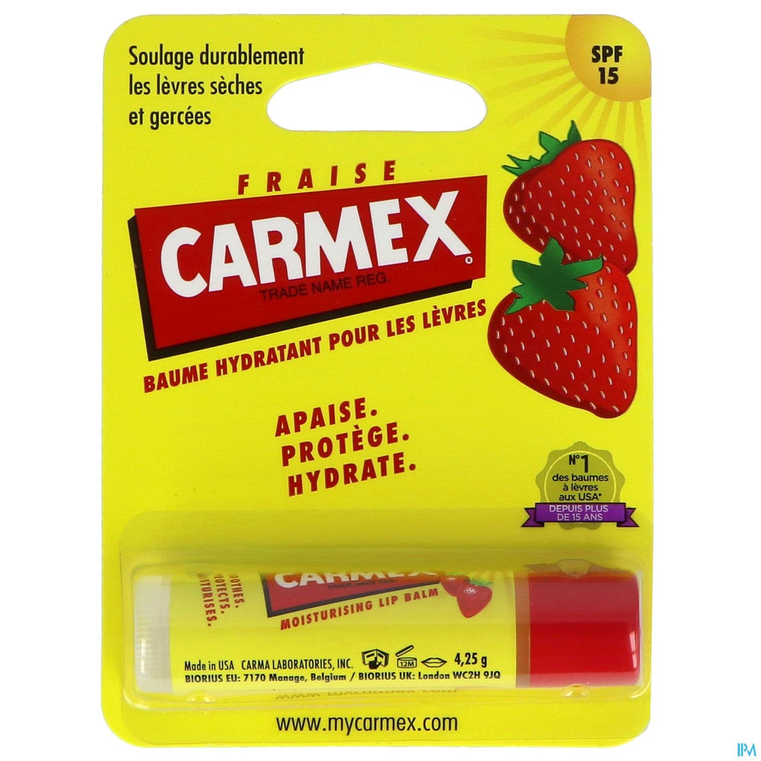 CARMEX STICK LEV SPF15 FRAISE 4G