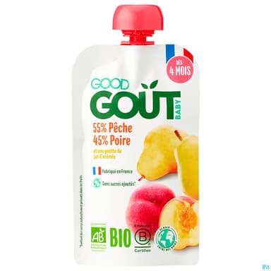 GOODGOUT POIRE PECHE GOURDE 120G
