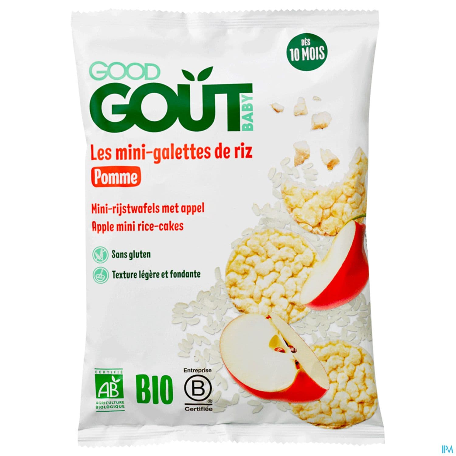 GOODGOUT MINI-GALET RIZ POMME 40G