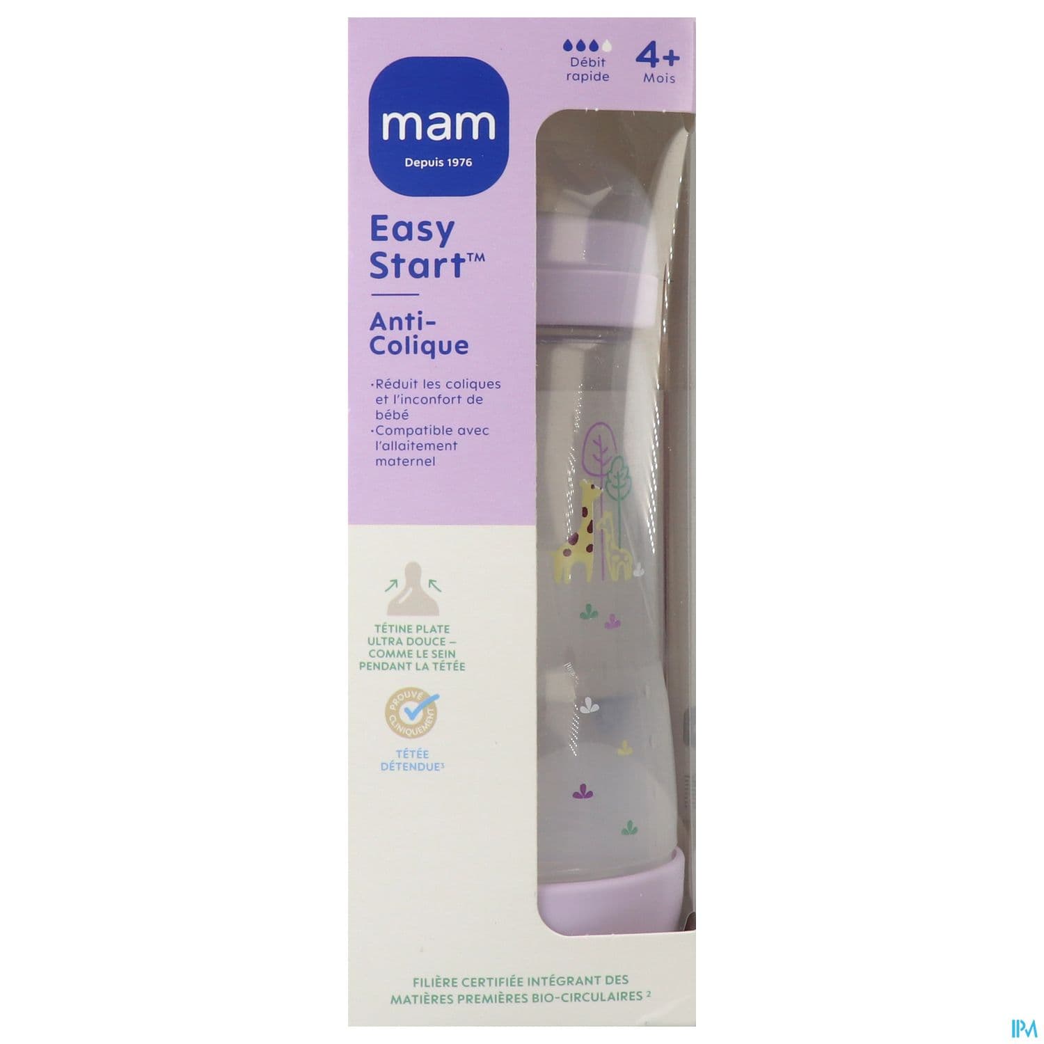 MAM BIB E ST A/COL LILAS D3 320ML