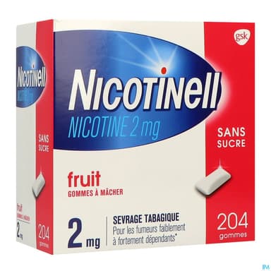 NICOTINELL 2MG GOMME FRUIT S/S204