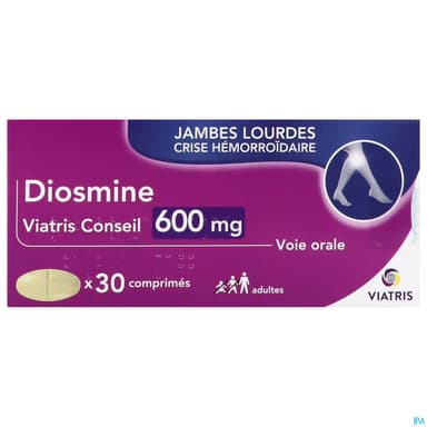 Diosmine Mylan 600mg Comprime 30