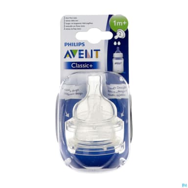 Avent Tetine Classic+ Anti Coliq Debit Lent 1mois+ Scf632/27 X2