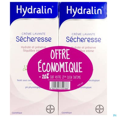 Hydralin Secheresse Creme Lavante 200ml X2 20% Offert Sur Deuxieme Flacon