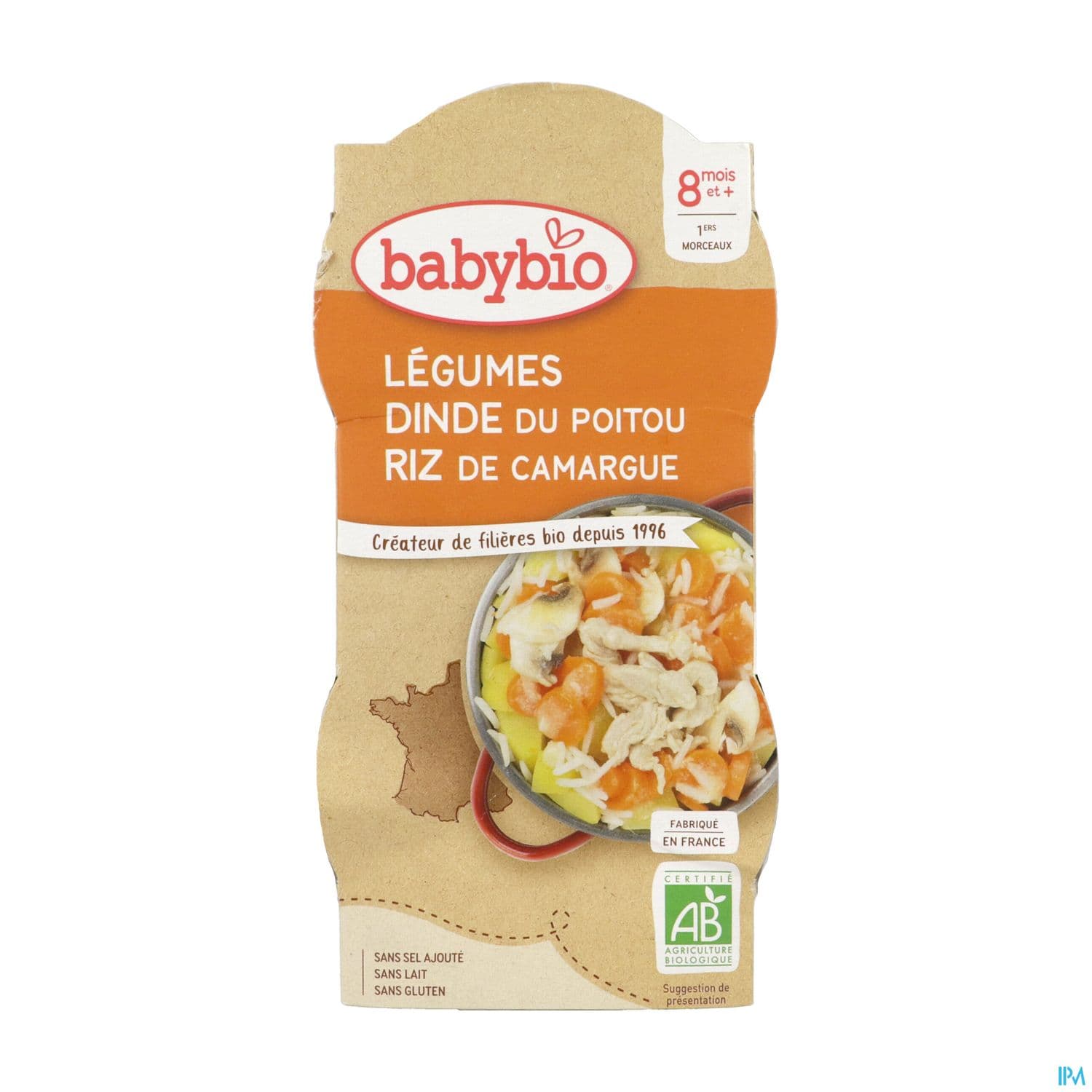 Babybio Legumes Dinde De France Riz De Camargue 8m 200g X2 — Pharmacie Neyret