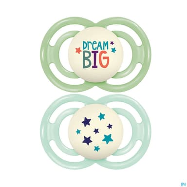 Mam Sucette Perfect Nuit Tendance +18m Silicone X2