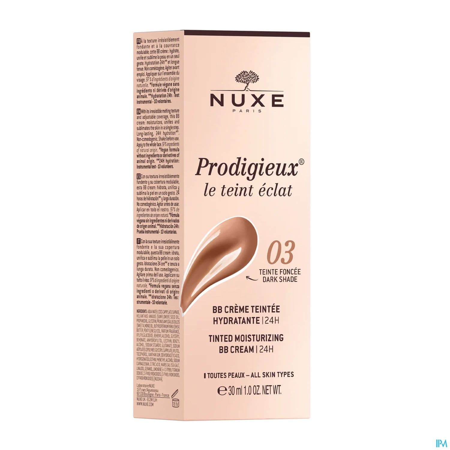 Nuxe Prodigieux Le Teint Eclat Bb Creme Teintee Hydratante 24h Teinte Foncee Tube 30ml