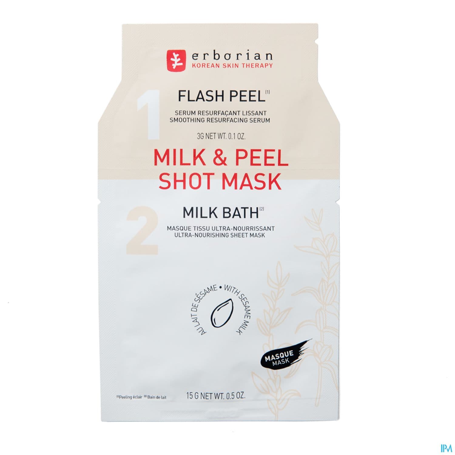 Erborian Milk Peel Shot Mask Masque Tissu 18g