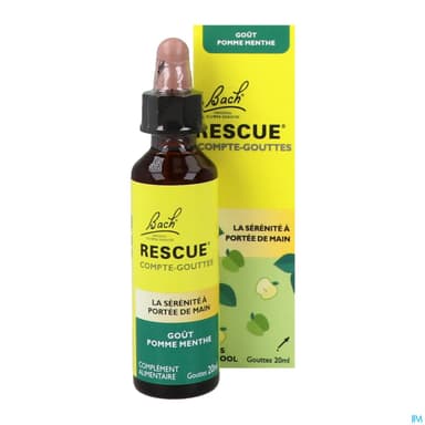 Rescue Bach Compte Gouttes Gout Pomme Menthe 20ml