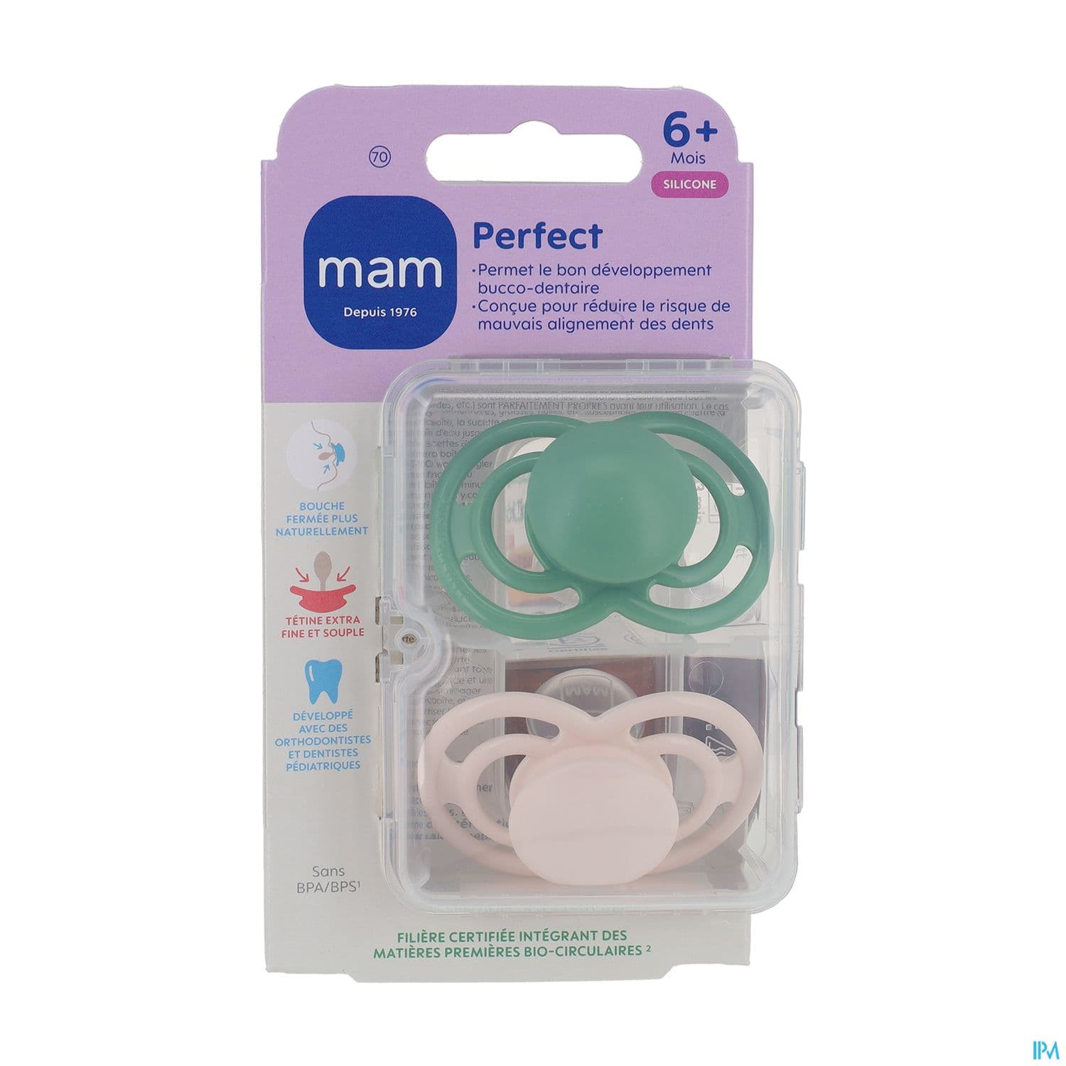 Mam Sucette Perfect Tendance +6m Silicone X2